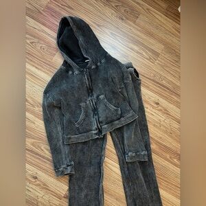 Fashion Nova Black Matching Set Pants and Jacket